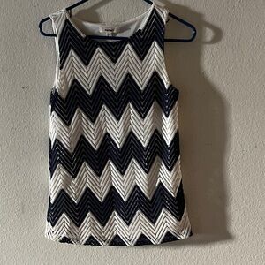 KOTN Black and White Chevron Tank Top